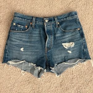 Levi’s 501 high rise denim shorts